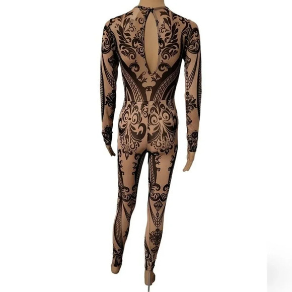NWOT KTOO All Sheer Mesh Printed Jumpsuit (Size S)B - Picture 6 of 13